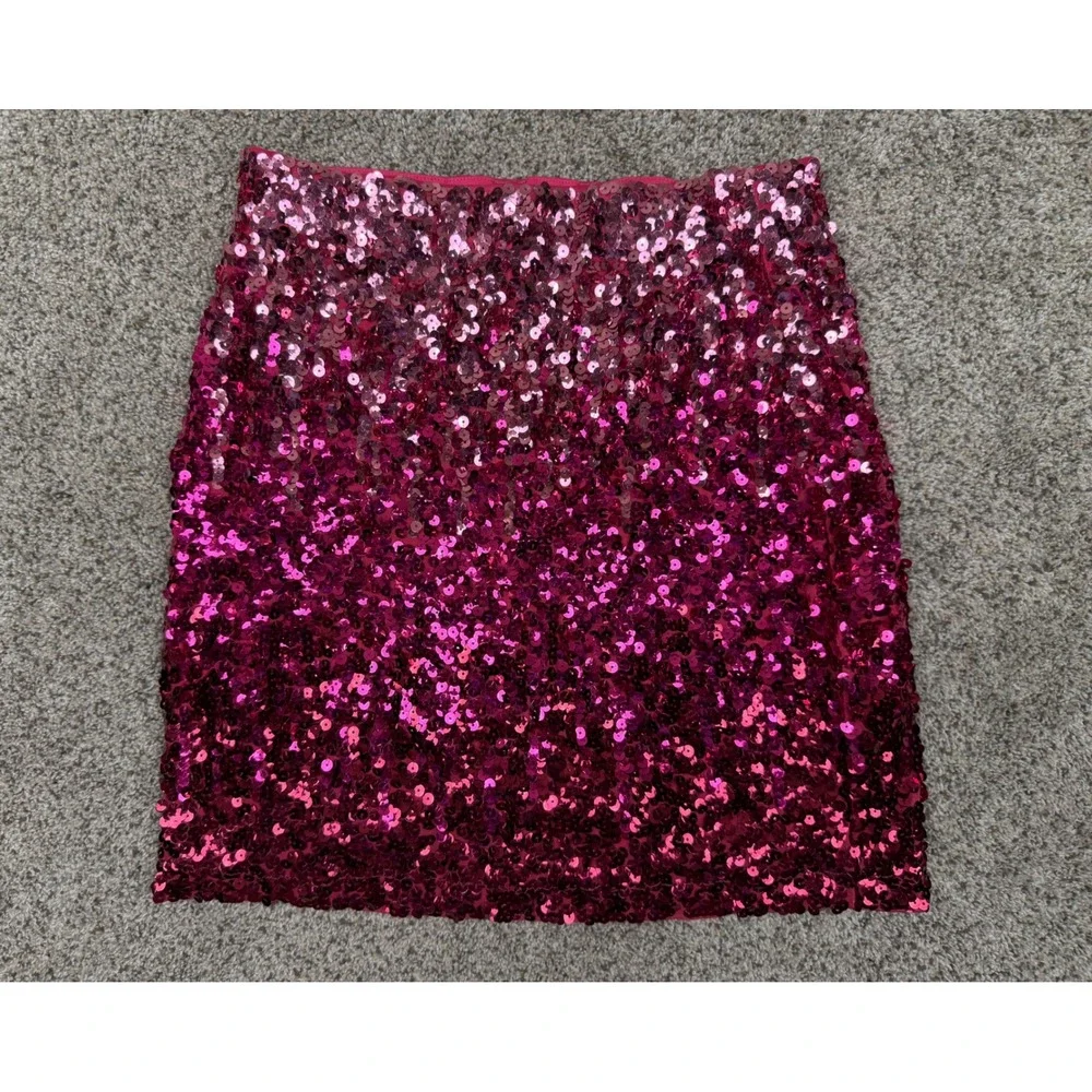 Maner‎ Magenta Pink Sequin Mini Skirt Party Festival Size Medium